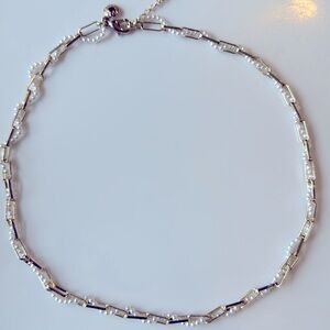 J Crew Factory Gold and Pearl Intertwined Necklace